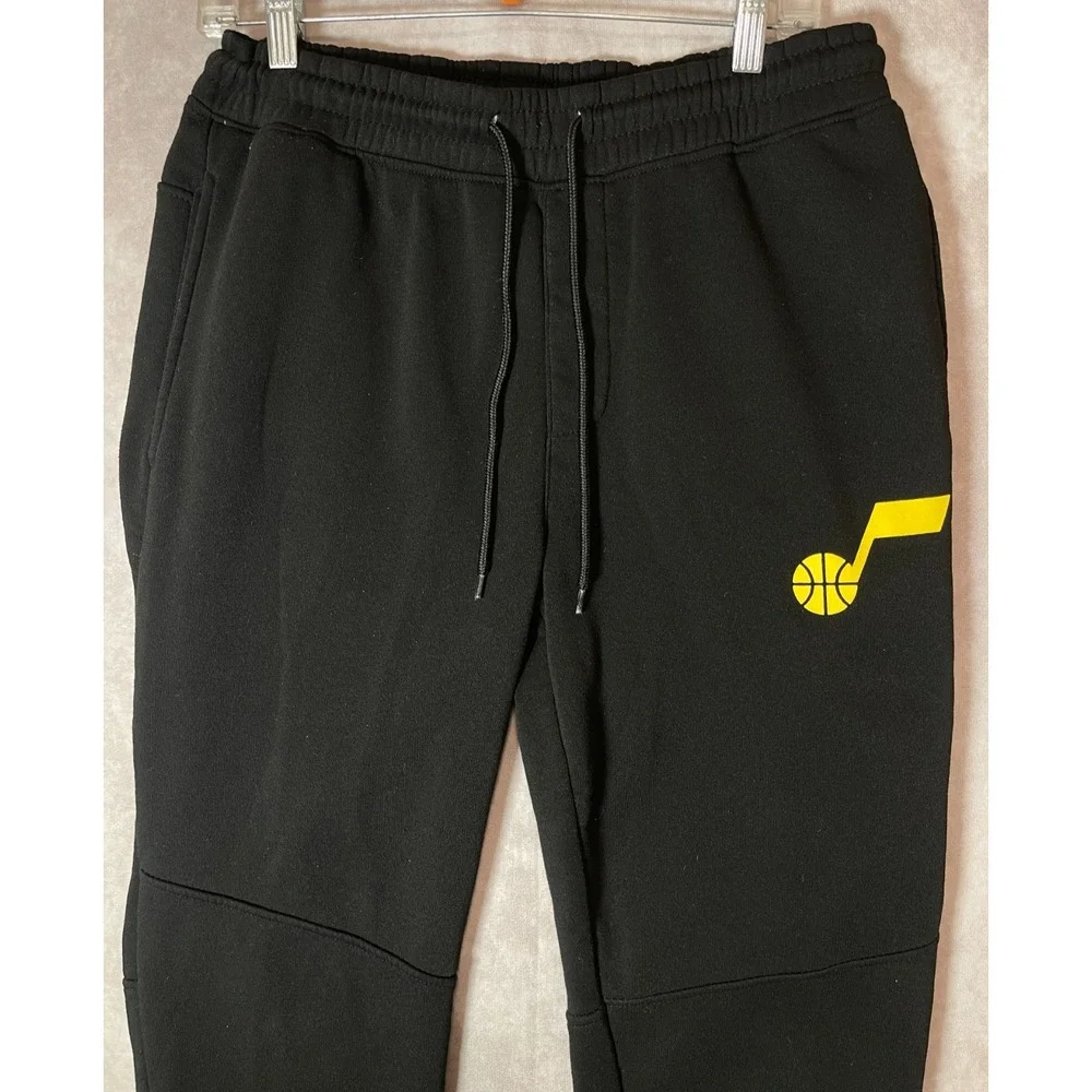 Nike Utah Jazz Pants Mens Large Black Dri Fit NBA Athletic Joggers Active Casual